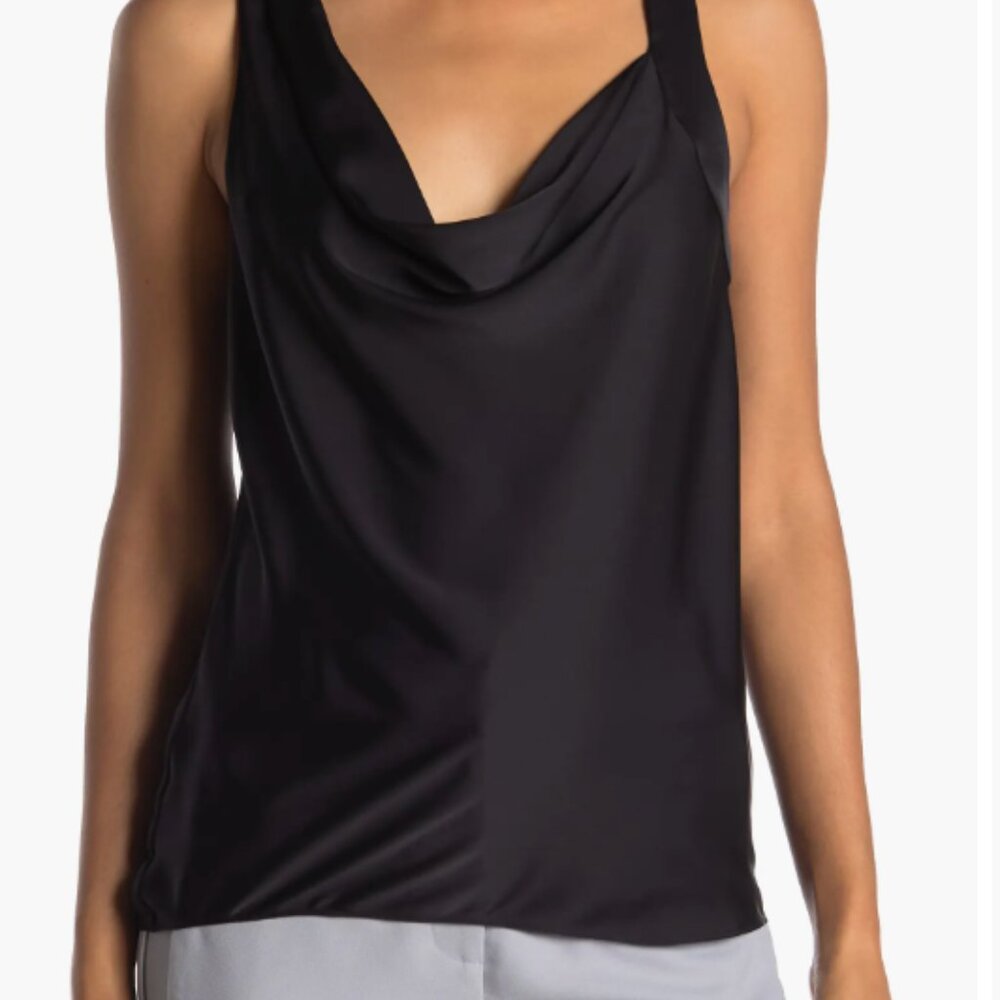 Ramy Book Lana Sleeveless Cowl-neck Top Size Small in BLACK